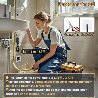 50cm LED Backlit Round Bathroom Mirror — Dimmable Wall Mirror