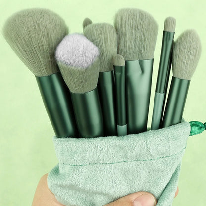 13-Piece Professional Makeup Brush Set with Drawstring Storage Bag