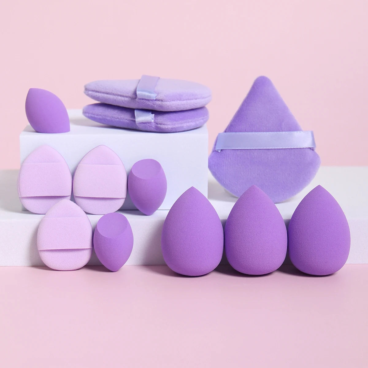 12-Piece Makeup Sponge Set — Powder Puffs, Air Cushion & Beauty Blenders